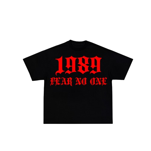 1989  black T-shirt red letters
