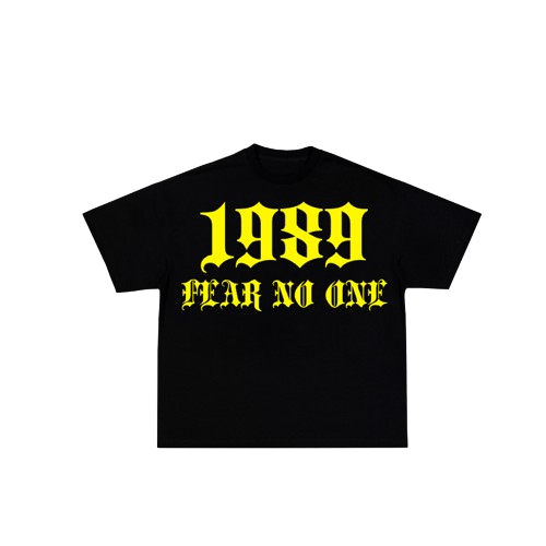 1989 black T-shirt yellow letters