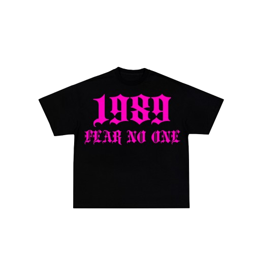 1989 black T-shirt pink letters